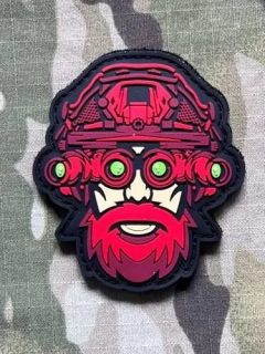 NoName Tactical Beard Operator PVC Patch - Red - nášivka