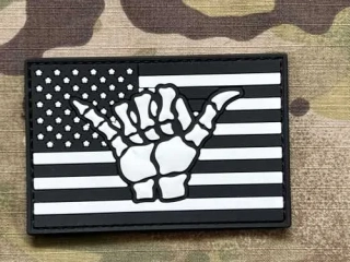 NoName US Flag - Shaka Bones PVC Patch - GID - nášivka