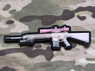 NoName Tactical Gun PVC Patch - SR25 - Pink - nášivka