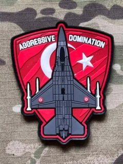 Turkish Air Force - F-16 - Aggressive Domination PVC Patch - nášivka