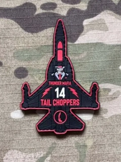 Pakistan Air Force - No. 14 Squadron - Tail Choppers - F-16 PVC Patch - nášivka