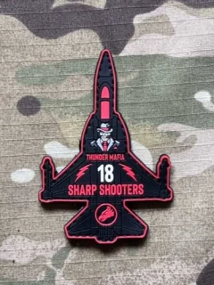 Pakistan Air Force - No. 18 Squadron - Sharp Shooters - F-16 PVC Patch - nášivka