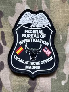 PoliceFirePatches USA FBI Legal Attache Office - Madrid PVC - Black - nášivka