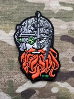 M-Tac Red Beard Black PVC Patch - nášivka