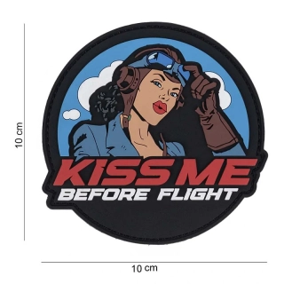 101inc Kiss me Before Flight PVC Patch - nášivka