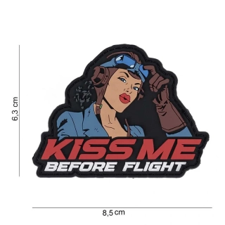 101inc Kiss me Before Flight PVC Patch - nášivka