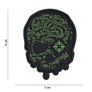101inc Target Eye Skull PVC Patch - Green - nášivka