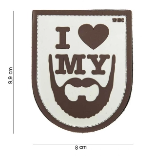 101inc I Love My Beard PVC Patch - Desert - nášivka