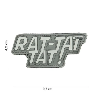 101inc Rat-tat tat PVC Patch - Grey - nášivka