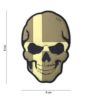 101inc Skull Sweden PVC Patch - Subdued - nášivka