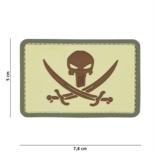 101inc Punisher Pirate PVC Patch - Multicam - nášivka