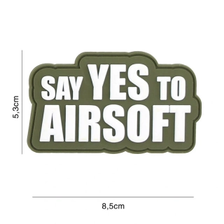 101inc Say Yes to Airsoft PVC Patch - Green - nášivka