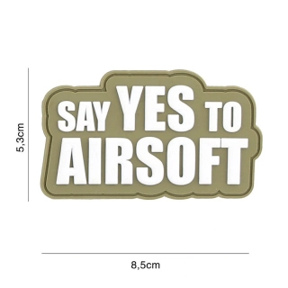 101inc Say Yes to Airsoft PVC Patch - Coyote - nášivka