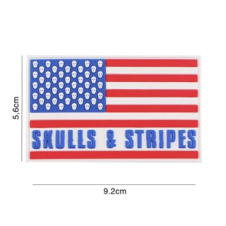 101inc Skulls & Stripes PVC Patch - nášivka