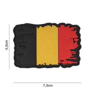 101inc Belgium Vintage Flag PVC Patch - nášivka