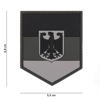 101inc German Shield PVC Patch - Grey - nášivka