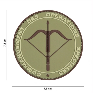 101inc France Commandement des Opérations Spéciales PVC Patch - Brown - nášivka