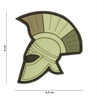 101inc Spartan Helmet PVC Patch - Green - nášivka