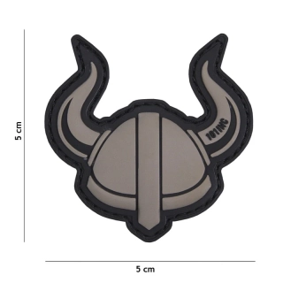101inc Viking Helmet PVC Patch - Grey - nášivka