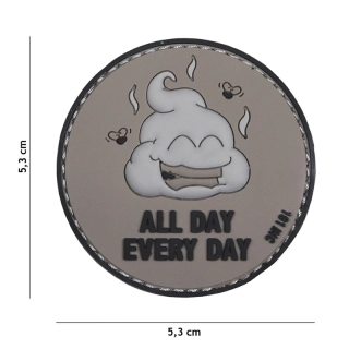 101inc All Day Every Day PVC Patch - Grey - nášivka