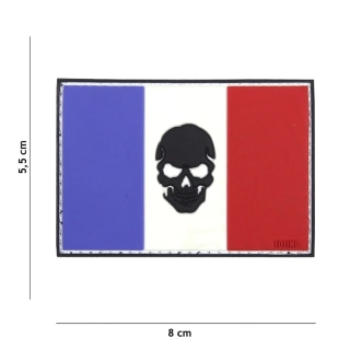 101inc France Skull Flag PVC Patch - nášivka