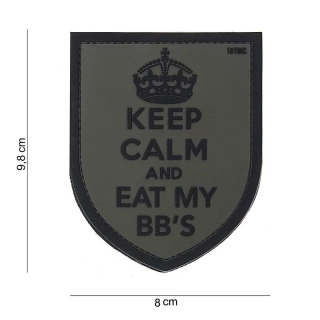 101inc Keep Calm BB´s PVC Patch - Grey - nášivka
