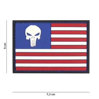 101inc USA Punisher Flag PVC Patch - Color - nášivka