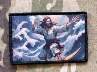 NoName Surfing Jesus Print Patch - nášivka
