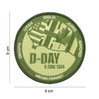 101inc D-Day Never Forget EMB Patch - Green - nášivka
