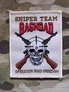 Sniper Team Baghdad - Operation Iraqi Freedom Patch - nášivka