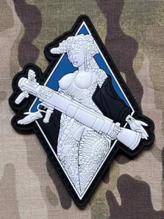 NoName Tactical Girl - Carl Gustav PVC Patch - GID/Blue - nášivka