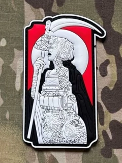 NoName Tactical Girl - Reaper PVC Patch - GID/Red - nášivka