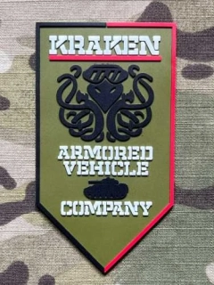 Ukrajina Military Patch Kraken Armored Vehicle Company PVC - without Velcro - nášivka