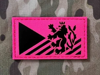 TF LaserCut Patch Czech Lion Flag Infra - Neon Pink - nášivka