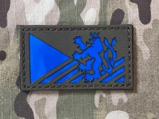 TF LaserCut Patch Czech Lion Flag Reflex - Ranger Green/Reflex Blue - nášivka