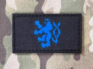TF LaserCut Patch Czech Lion Rectangle Reflex - Medium - Black/Reflex Blue - nášivka