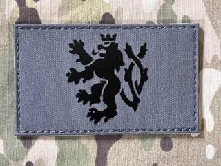 TF LaserCut Patch Czech Lion Rectangle Infra - Large - Wolf Grey - nášivka