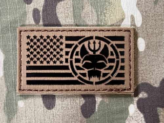 TF LaserCut Patch SEAL Team US Flag Infra - Coyote Brown - nášivka