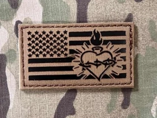 TF LaserCut Patch US Flag - Sacred Head Infra - Coyote Brown - nášivka