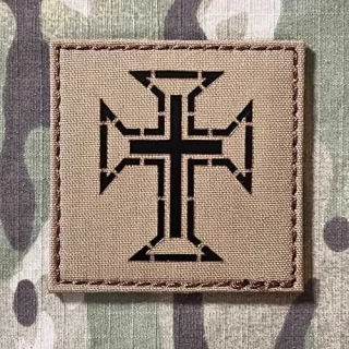 TF LaserCut Patch Military Order of Christ Cross Infra - Coyote Brown - nášivka