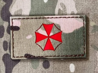 TF LaserCut Patch Umbrella Corporation - Resident Evil Flag Reflex - Multicam/Reflex Red - nášivka