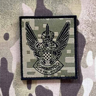 Croatia Military Velcro Patch Commando - Instruktor - Digital Green - nášivka