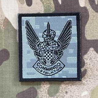 Croatia Military Velcro Patch Commando - Instruktor - Digital Grey - nášivka