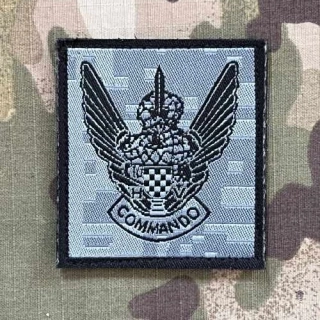 Croatia Military Velcro Patch Commando - Digital Grey - nášivka