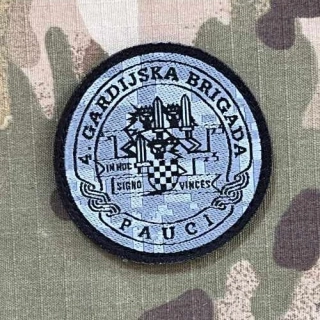Croatia Military Velcro Patch 4. Gardijska Brigada - Pauci - Digital Grey - nášivka