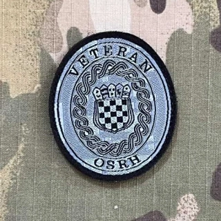 Croatia Military Velcro Patch Veteran OS RH - Digital Grey - nášivka