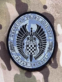 Croatia Military Velcro Patch Croatia Military Academy - Petar Zrinski - Digital Grey - nášivka