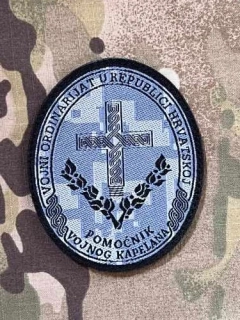 Croatia Military Velcro Patch Vojni Ordinarijat Republiki Hrvatskoj - Pomočnik Vojnog Kapelana - Digital Grey - nášivka