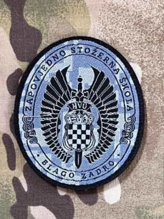 Croatia Military Velcro Patch Command Staff School - Blago Zadro - Digital Grey - nášivka