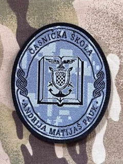 Croatia Military Velcro Patch Officer School - Andrija Matijaš Pauk - Digital Grey - nášivka